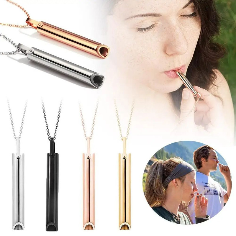 Stainless Steel Breathlace Necklace Quit Smoking Anxiety Relief Tool 1