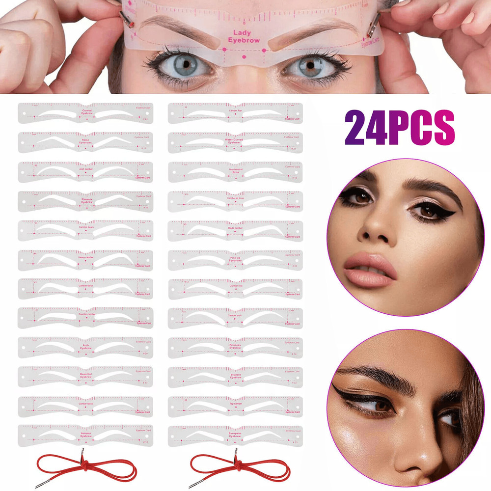 Eyebrow Stencils Shaping Kit Reusable Grooming Template Makeup Tool Set 0