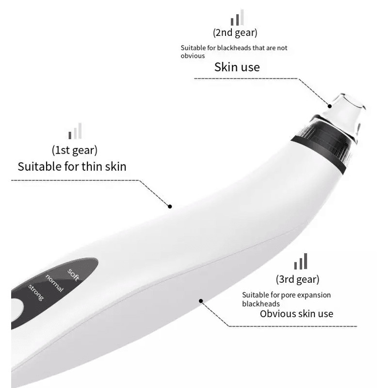 Electric Blackhead Remover Cleaner Face Diamond Pore Vacuum With Whitehead Suction Tool 4