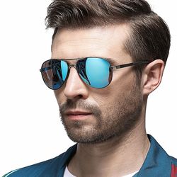 men's aviation sunglasses, men polarized mirror lens hd driving pilot sun glasses for man