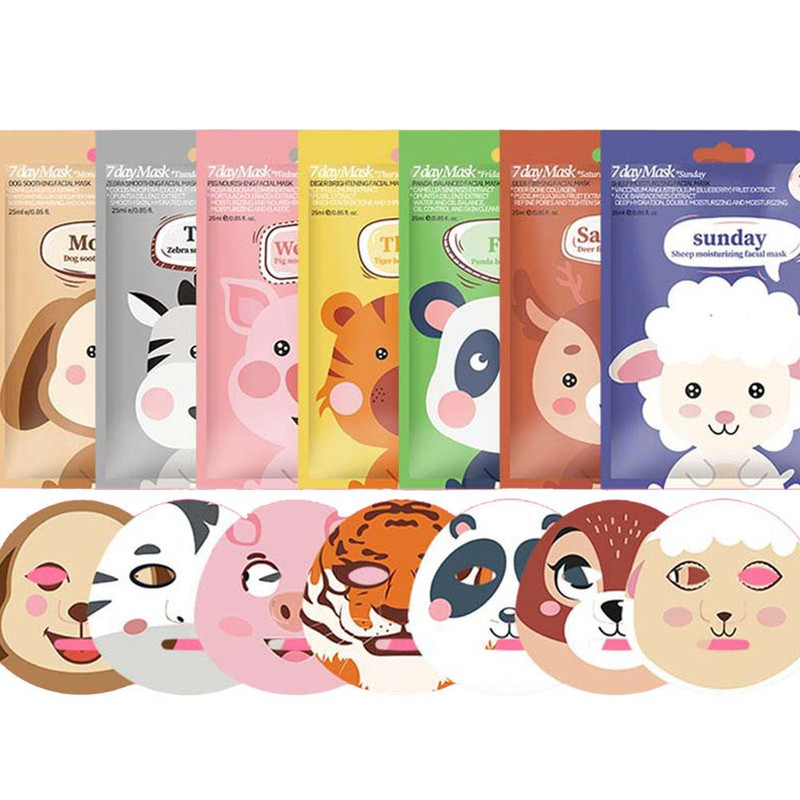 Cute Cartoon Facial Mask, Moisturizing Hydrating Mask for Deep Moisturizing Tender Skin, Animal Mask Skin Care Gift
