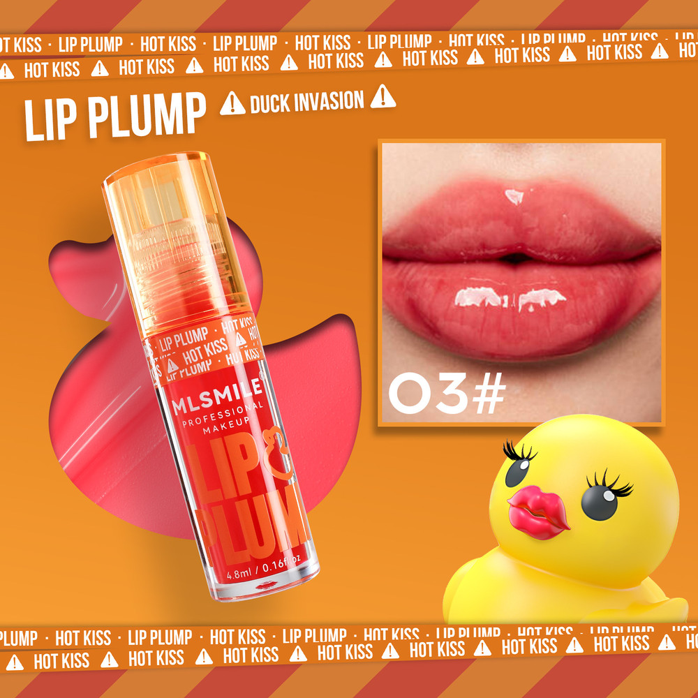 Duck Lip Plump Lip Oil Moisturizing Lip Gloss Mirror Finish, Water Nature Long-Lasting Gloss, Pearl Lip Glaze Set