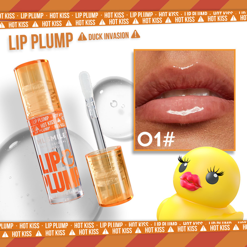 Duck Lip Plump Lip Oil Moisturizing Lip Gloss Mirror Finish, Water Nature Long-Lasting Gloss, Pearl Lip Glaze Set