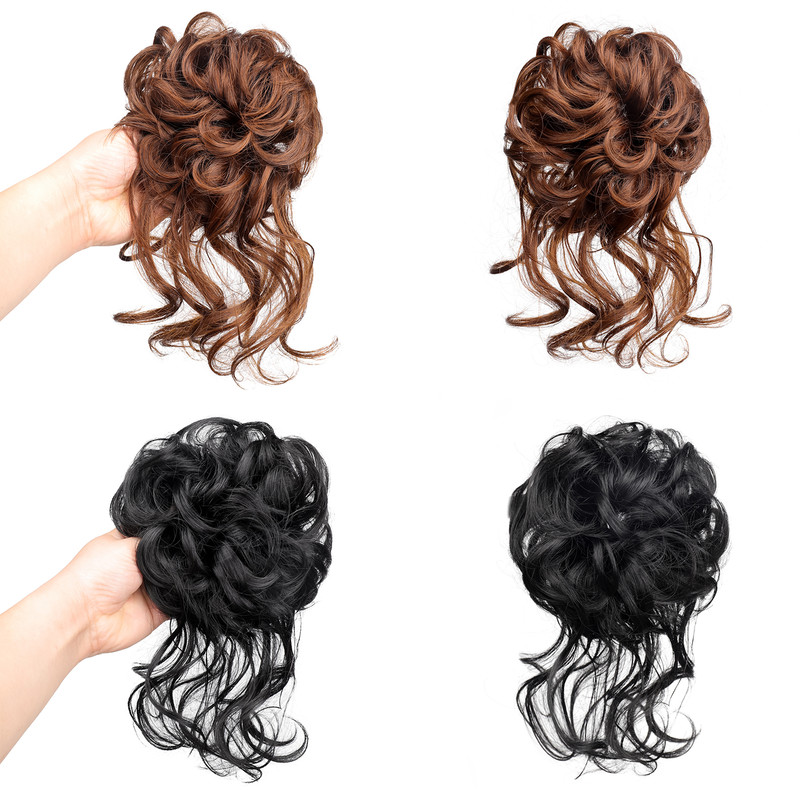 Wave Ponytail Hair Extension For Women Synthetic Messy Hairpiece Bun Elastic Rubber Band Updo Fiber 1