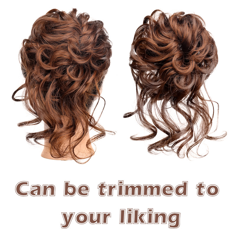 Wave Ponytail Hair Extension For Women Synthetic Messy Hairpiece Bun Elastic Rubber Band Updo Fiber 2