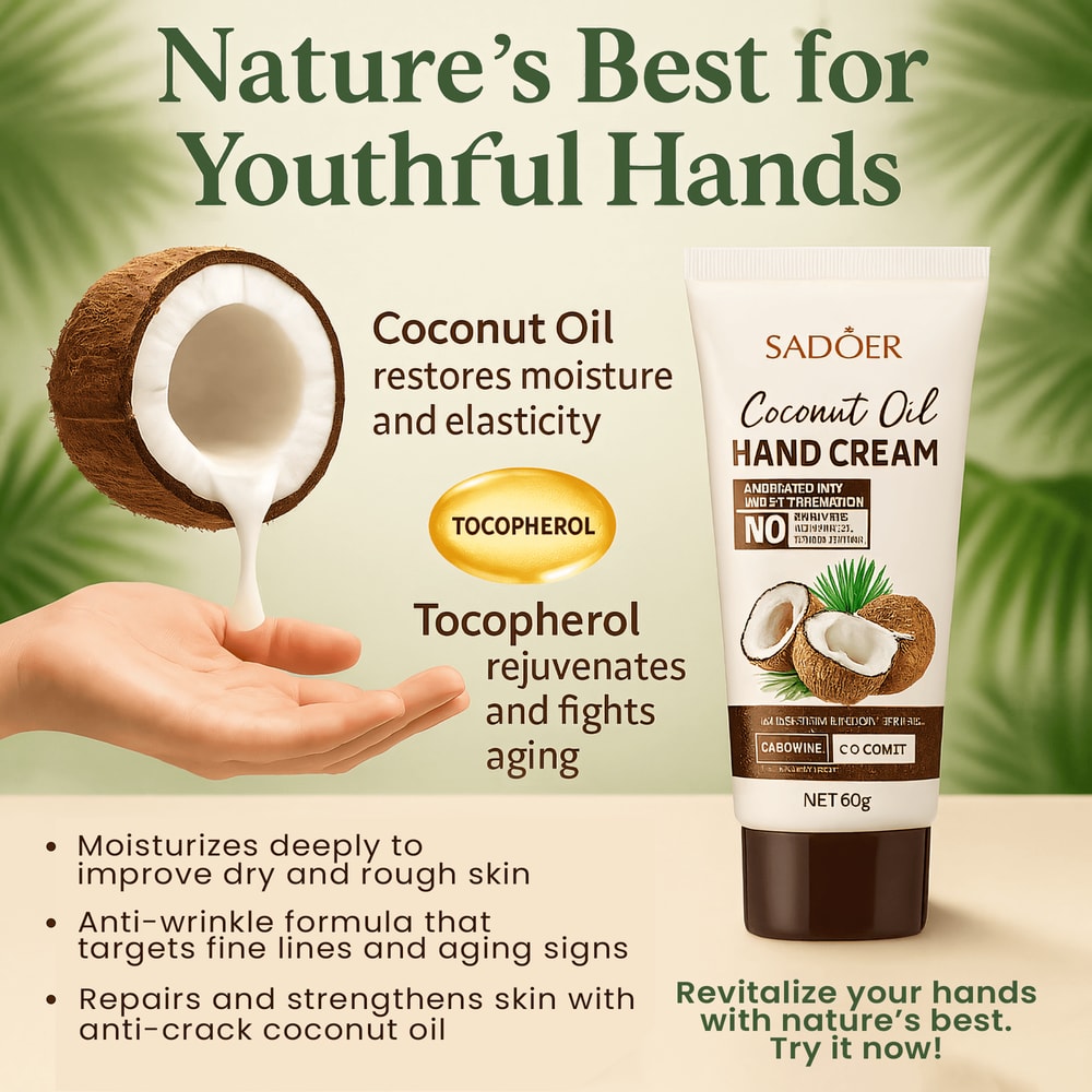 AntiWrinkle Hand Cream With Coconut Oil Moisturizing Skin Care Serum 7