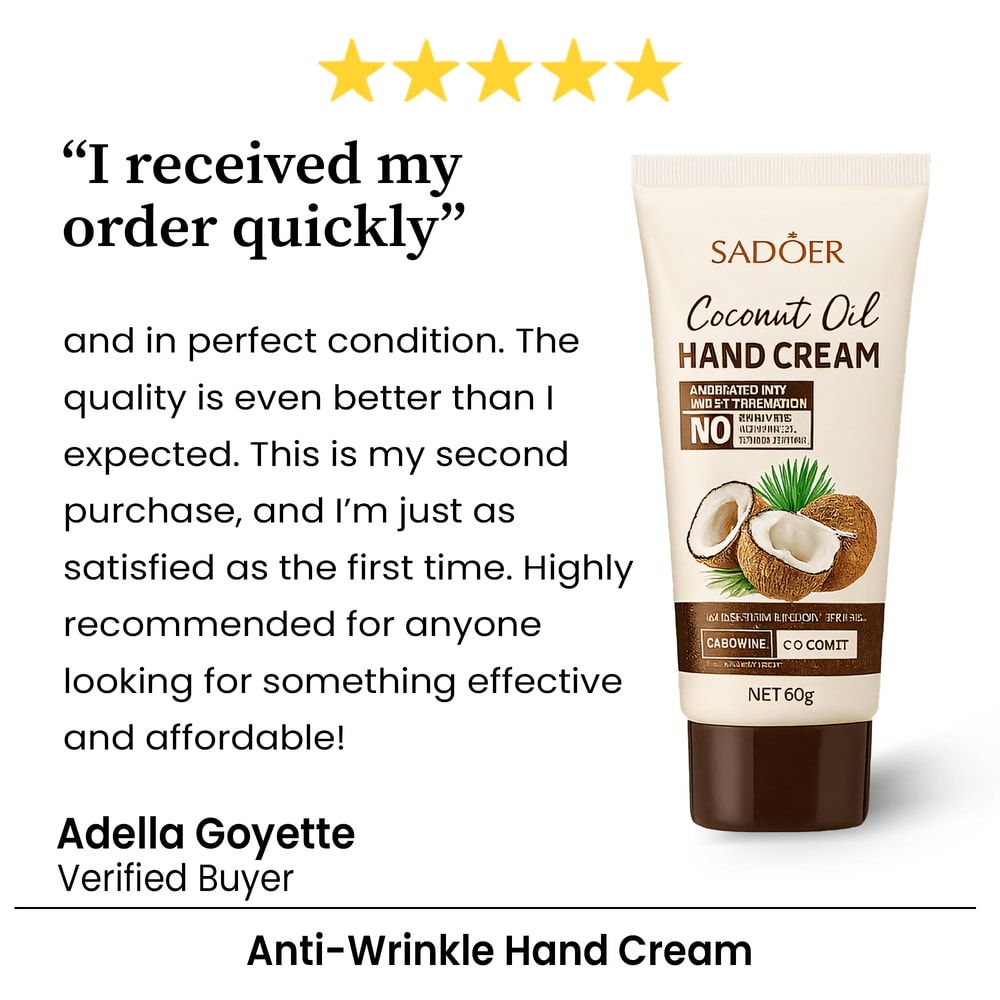 AntiWrinkle Hand Cream With Coconut Oil Moisturizing Skin Care Serum 9