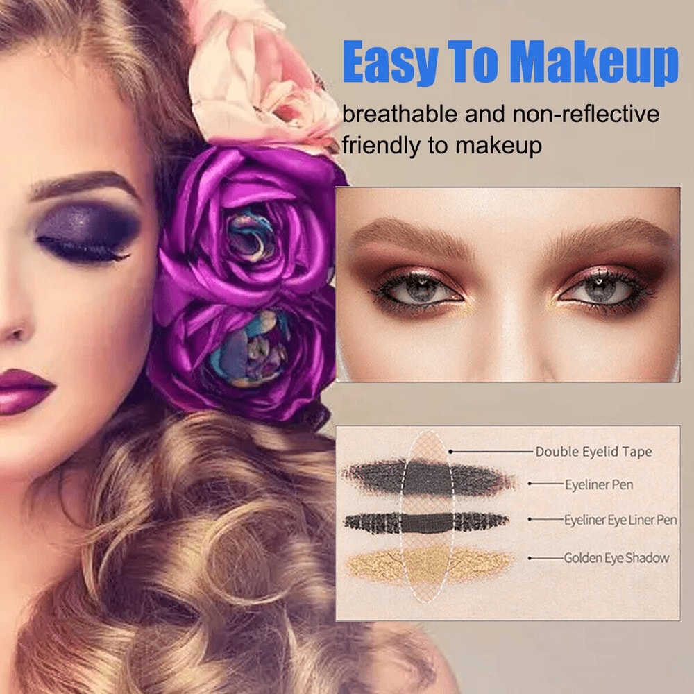 Instant Eyelid Lift with Anti-Aging Eyelid Tape - Safe, Transparent Strips, Contains 100 Pieces for Daily Use