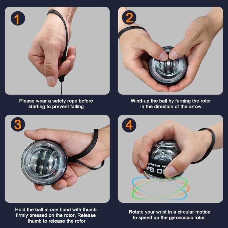 Auto Counter Gyro Ball Wrist Power Ball Strengthen Arm Gym Workout With Forearm Gyro Trainer 9