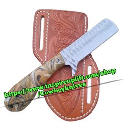 Custom Handmade High Carbon steel bull cutter knife set 9