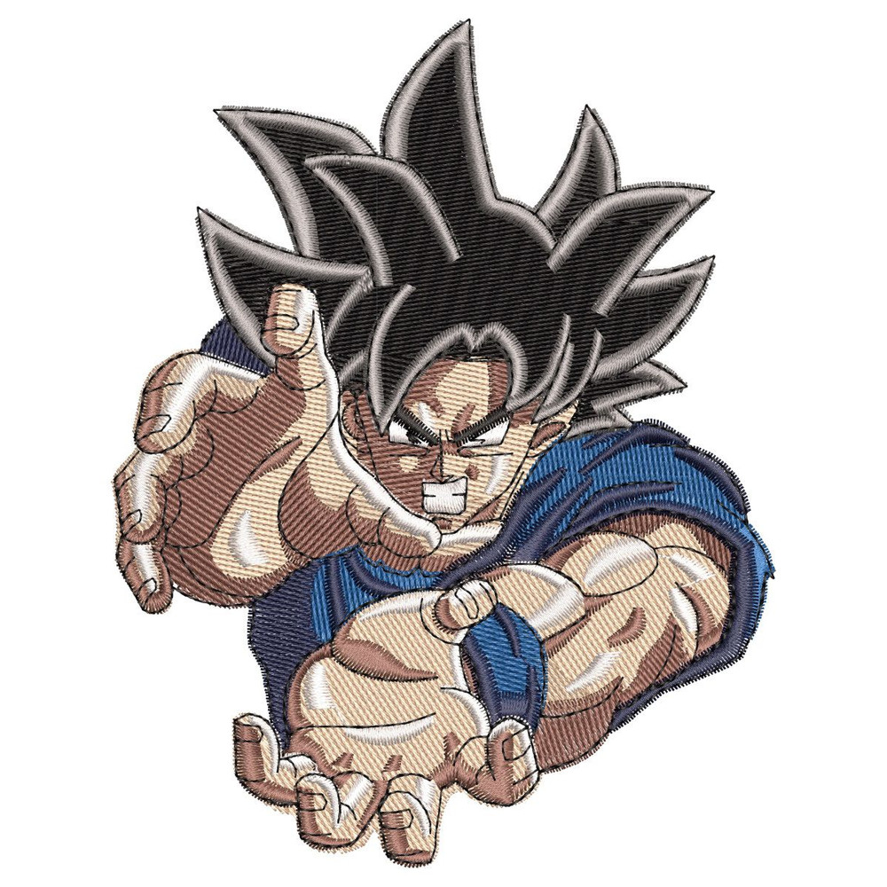 Anime Embroidery Pattern Goku Blue Charge 0