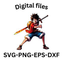 one piece svg, one piece png anime vector, fichier coupe anime impression anime, anime cricut