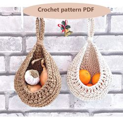 Crochet pattern PDF Wall hanging basket