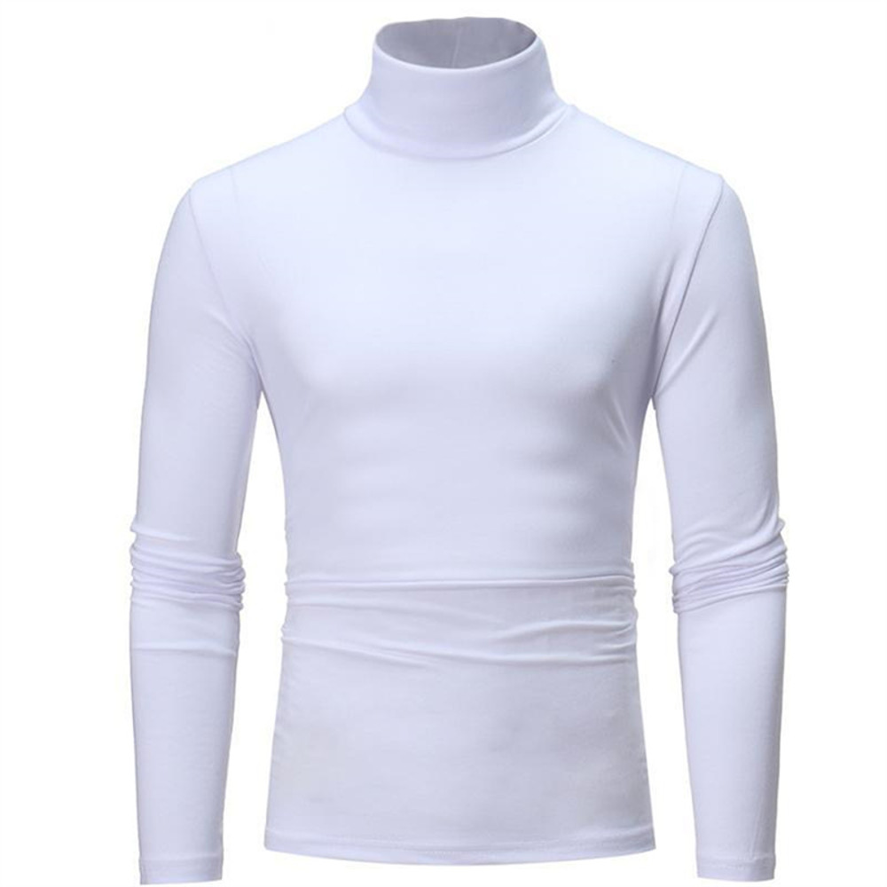 Winter Thermal Shirt for Men Thin Base Layer Tights High Neck Slim Fit Long Sleeve TShirt for Aut