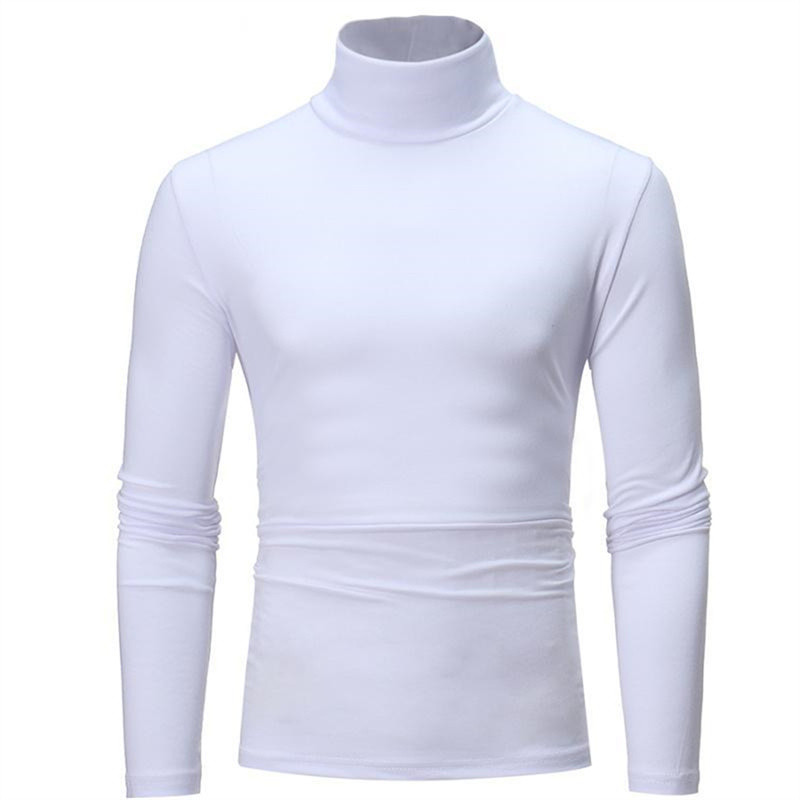 Winter Thermal Shirt for Men Thin Base Layer Tights High Neck Slim Fit Long Sleeve TShirt for Aut