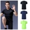 Gym Sport Shirt for Men Breathable Quick Dry Workout Tee Round Neck Short Sleeve Activewear Top