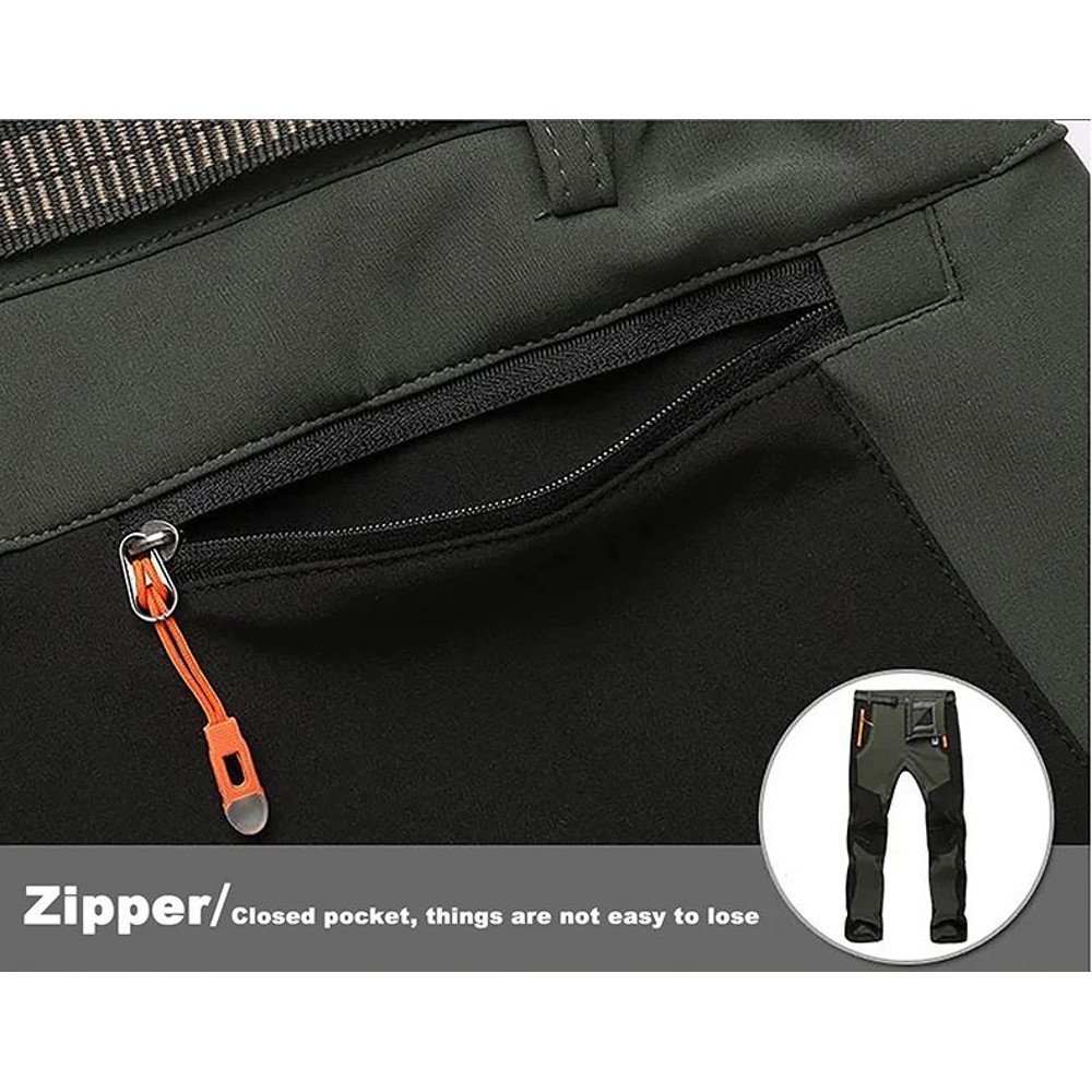 Winter Waterproof Hiking Pants for Men Windproof Outdoor Soft Shell Trekking Pants Warm Camping Sk