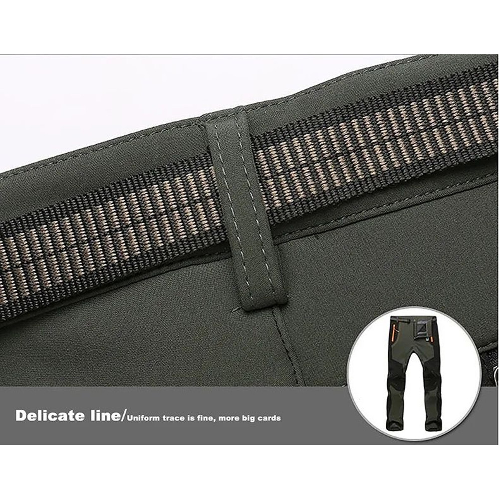 Winter Waterproof Hiking Pants for Men Windproof Outdoor Soft Shell Trekking Pants Warm Camping Sk