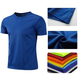 unisex quick dry short sleeve sport t-shirt, breathable gym jersey for fitness and running