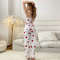 Trendy Women Pajamas Comfy Short Vest Breathable Trouser Set Casual Love Print Lounge Wear 3
