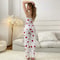 Trendy Women Pajamas Comfy Short Vest Breathable Trouser Set Casual Love Print Lounge Wear 3