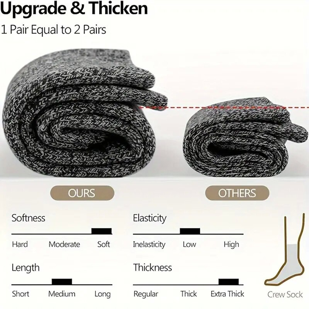 Winter Warm Thick Wool Socks For Men Merino Wool Slipper Socks With Towel Bottom Against Cold  Snow 9