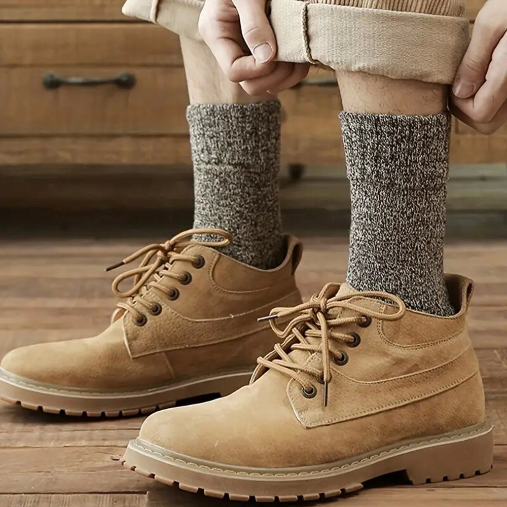 Winter Warm Thick Wool Socks For Men Merino Wool Slipper Socks With Towel Bottom Against Cold  Snow 3