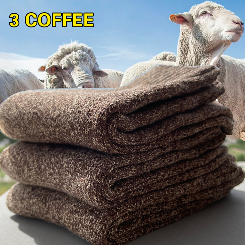 Winter Warm Thick Wool Socks For Men Merino Wool Slipper Socks With Towel Bottom Against Cold  Snow 11