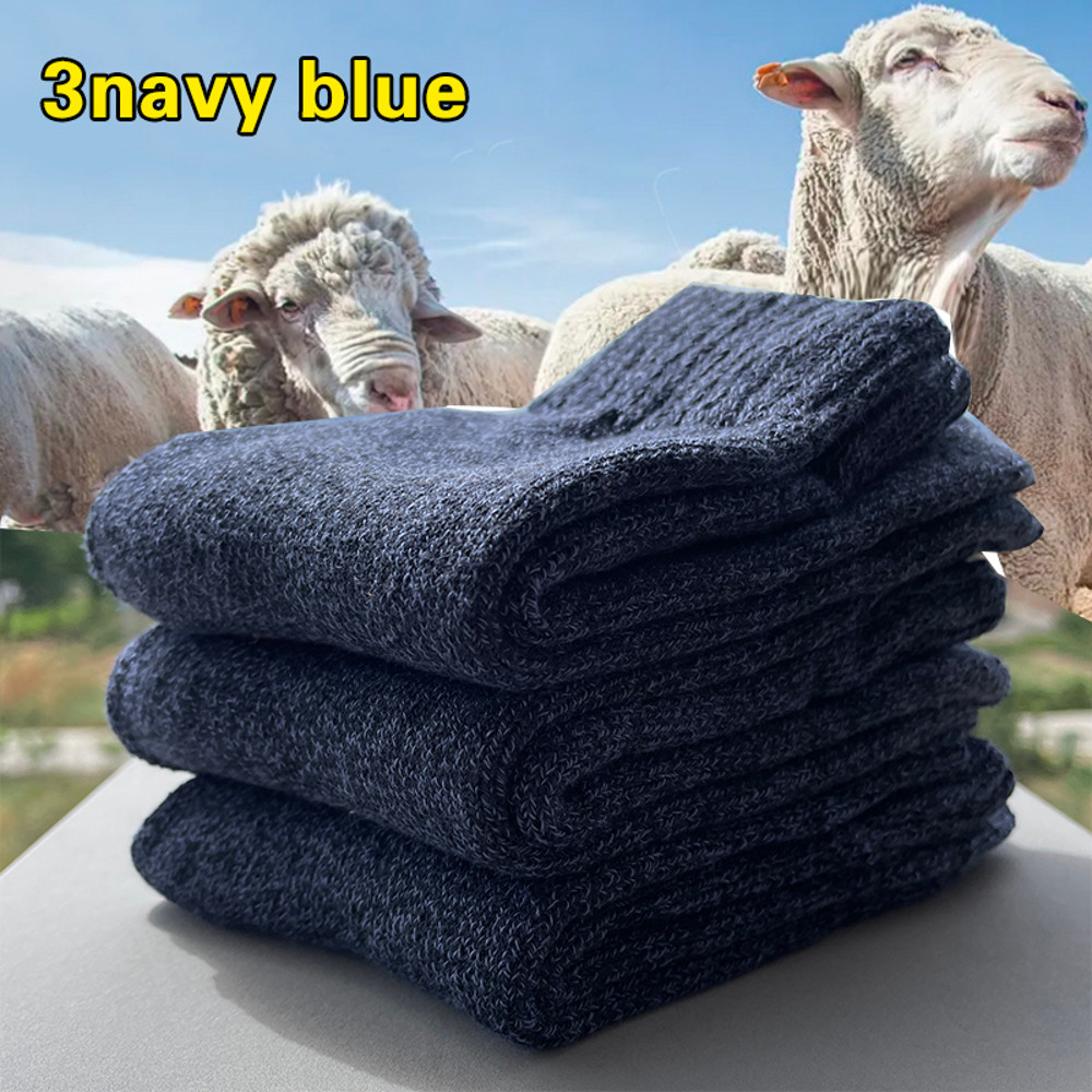 Winter Warm Thick Wool Socks For Men Merino Wool Slipper Socks With Towel Bottom Against Cold  Snow 12