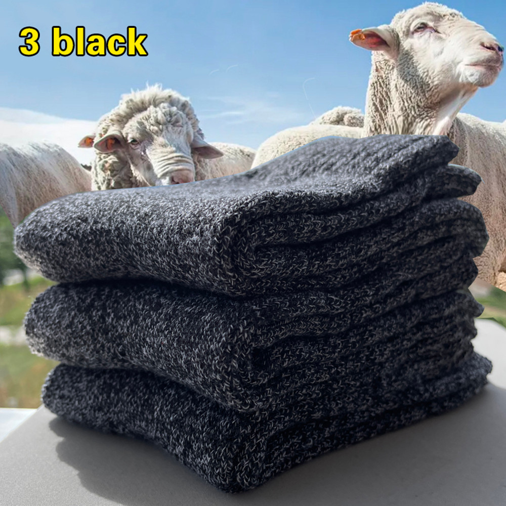 Winter Warm Thick Wool Socks For Men Merino Wool Slipper Socks With Towel Bottom Against Cold  Snow 10