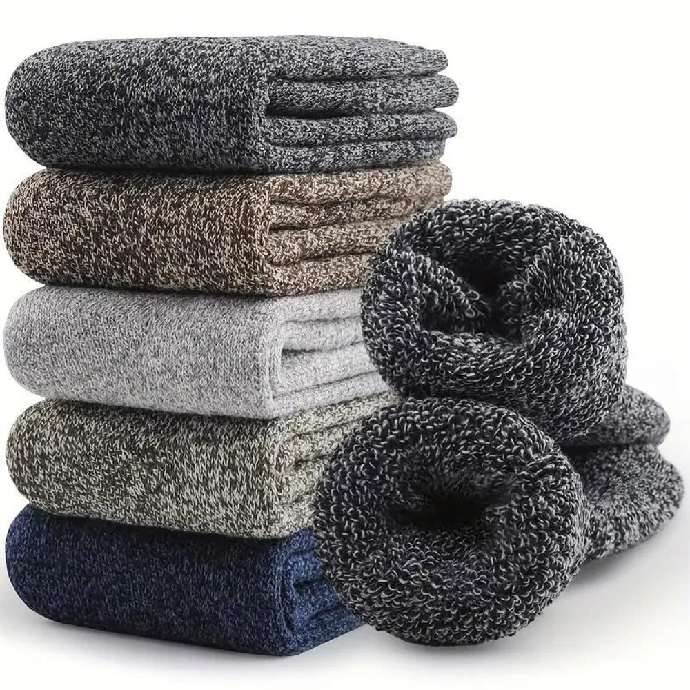 Winter Warm Thick Wool Socks For Men Merino Wool Slipper Socks With Towel Bottom Against Cold  Snow 0