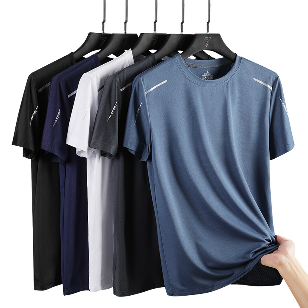 Men Running TShirt Trendy Tees For Summer QuickDry Breathable Casual Style 0