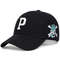 Unisex P Letter Pirate Baseball Cap Cotton Snapback Hat for Men Women Hip Hop Trucker Design