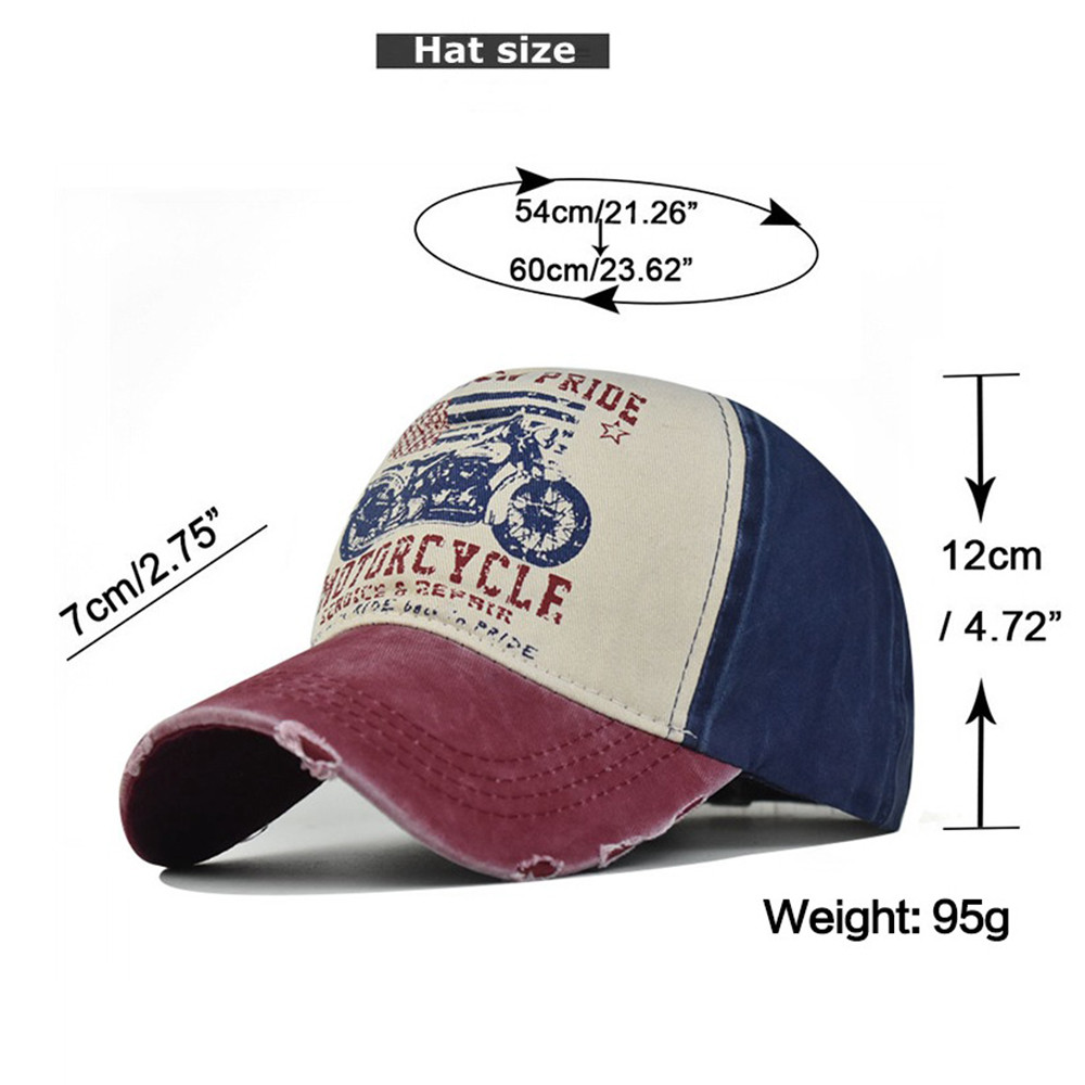 FS Distressed Red Blue Trucker Cap Summer Streetwear Hip Hop Baseball Hat for Men Women