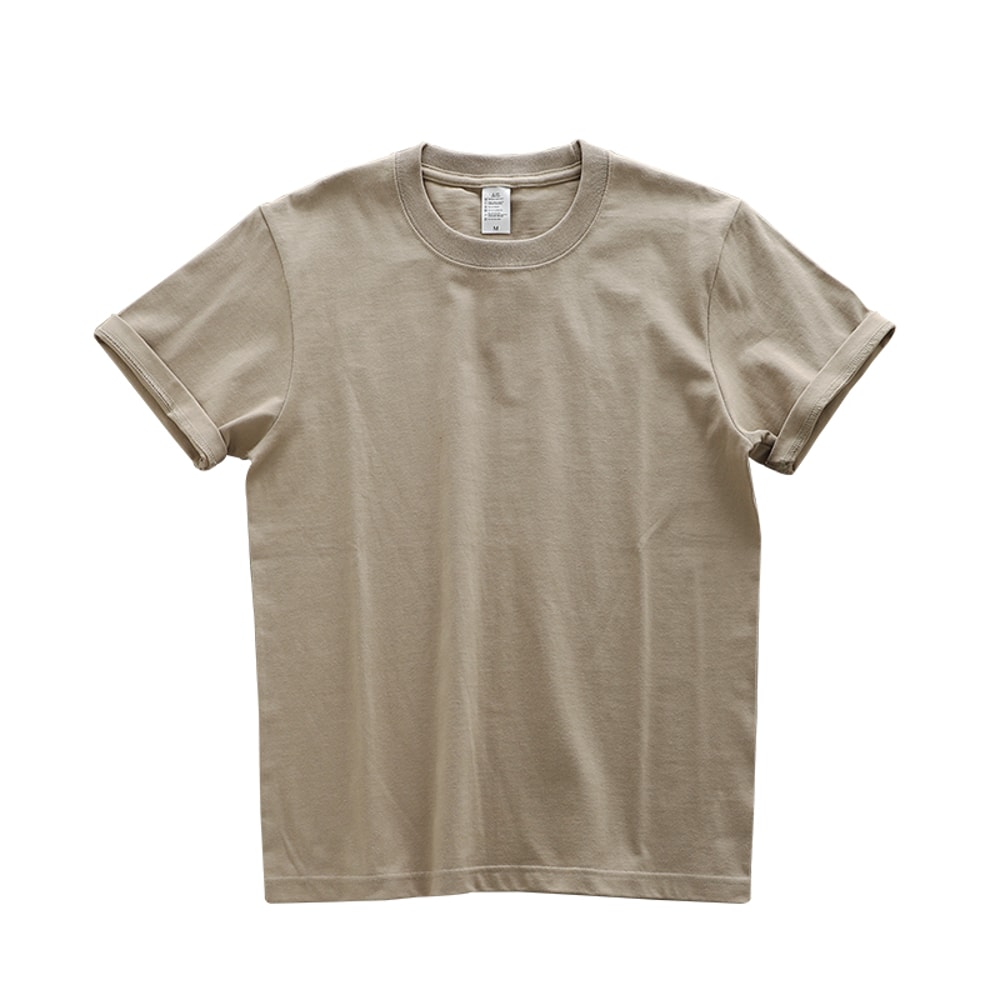 Oversized Heavy T Shirt For Men Summer Short Sleeve Cotton Tee Solid Color Casual Top 9