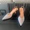 Elegant Summer Women High Heels Pearl Decorated Slingback Pumps Pointed Toe High Heels Sandals For 3