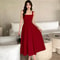 Elegant Luxury Dance Party Dress For Women New White Square Collar Sling Sexy Long Dress Summer Kor 7