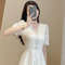 Formal Occasion White Elegant Woman Dress Midi, Birthday Dresses for Women, Luxury Beautiful High Quality Outfits