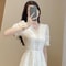 Formal Occasion White Elegant Woman Dress Midi, Birthday Dresses for Women, Luxury Beautiful High Quality Outfits