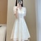 Formal Occasion White Elegant Woman Dress Midi, Birthday Dresses for Women, Luxury Beautiful High Quality Outfits