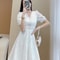 Formal Occasion White Elegant Woman Dress Midi, Birthday Dresses for Women, Luxury Beautiful High Quality Outfits