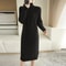 Autumn Winter Warm Korean Turtleneck Long Sleeve Bottoming Knitted Dresses Straight Sweater Dresses 5