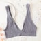 Sexy V Neck Push Up Bras For Women Seamless Bra, Ribbed Bralette Low Back Lingerie, Sleep Underwear Unlined Bra Crop Top