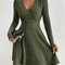 Slim Fit V Neck Long Sleeve Knit Dress For Women Autumn Winter Bodycon Sweater Midi Casual Solid Co 0