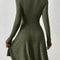 Slim Fit V Neck Long Sleeve Knit Dress For Women Autumn Winter Bodycon Sweater Midi Casual Solid Co 1