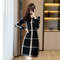 Autumn Temperament Retro, Knitted Sweater Black Bottom Skirt Winter, Autumn Dress Is Thin Casual Warm Fashion