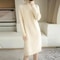 Women Wool Sweater Dress Autumn Winter, Mock Neck Ribbed Solid Knit, Elegant Party Dress for Ladies