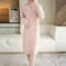 Women Wool Sweater Dress Autumn Winter, Mock Neck Ribbed Solid Knit, Elegant Party Dress for Ladies