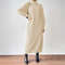 Women Autumn Winter Slouchy Solid Knit Turtleneck Long Sweater Dress Loose Knit Dress Ankle Length  0