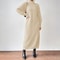 Women Autumn Winter Slouchy Solid Knit Turtleneck Long Sweater Dress Loose Knit Dress Ankle Length 0